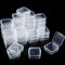 48-Pack Clear Small Plastic Storage Containers – Transparent Boxes with Hinged Lids for Jewelry, Crafts, and Small Items (1.7" x 1.7" x 0.79")